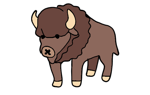 easy step by step bison drawing - EasystepDrawing