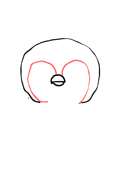  how to draw Cute Penguin in easy steps - step number : 3 - Easy Step Drawing