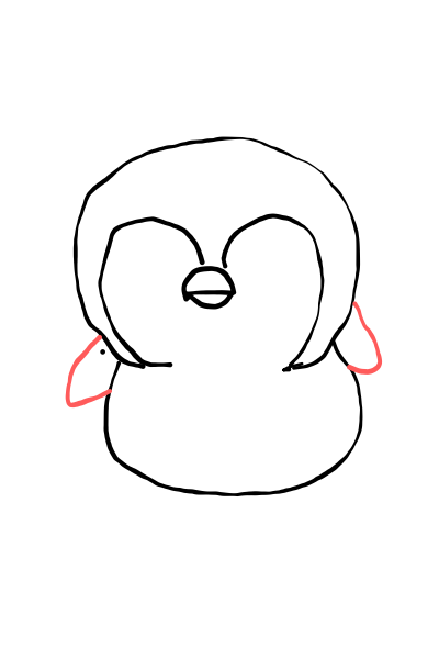  how to draw Cute Penguin in easy steps - step number : 5 - Easy Step Drawing