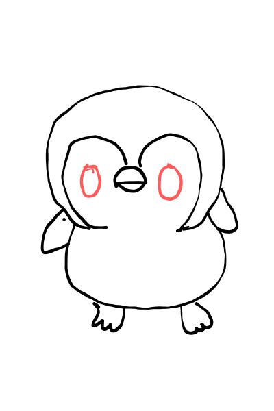  how to draw Cute Penguin in easy steps - step number : 6 - Easy Step Drawing