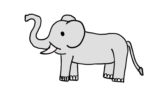 easy step by step elephant drawing - EasystepDrawing