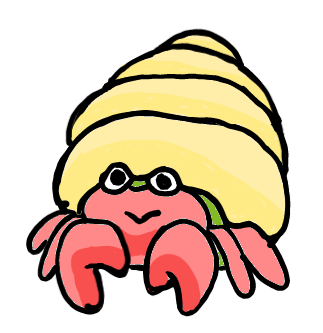 easy step by step hermitcrab drawing - EasystepDrawing