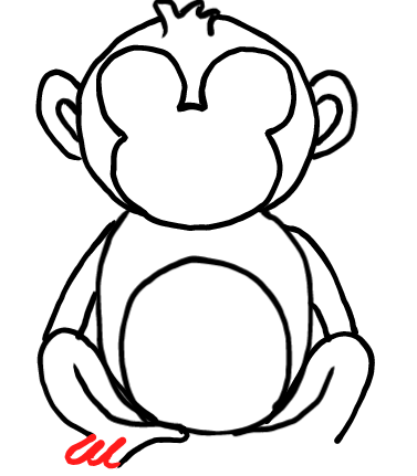  how to draw step by step monkey drawing easy  - EasystepDrawing