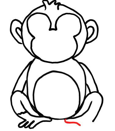  how to draw step by step monkey drawing easy  - EasystepDrawing