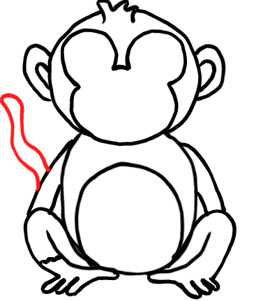  how to draw step by step monkey drawing easy  - EasystepDrawing