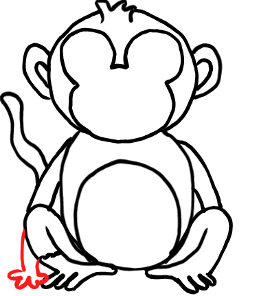  how to draw step by step monkey drawing easy  - EasystepDrawing