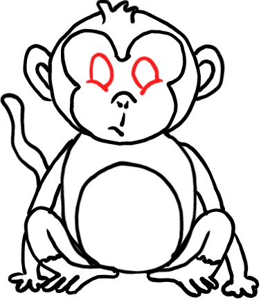  how to draw step by step monkey drawing easy  - EasystepDrawing