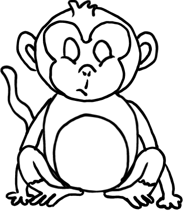  how to draw step by step monkey drawing easy  - EasystepDrawing