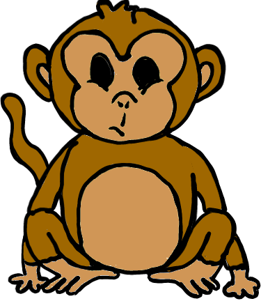 easy step by step monkey drawing - EasystepDrawing