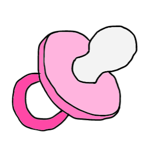 easy step by step pacifier drawing - EasystepDrawing