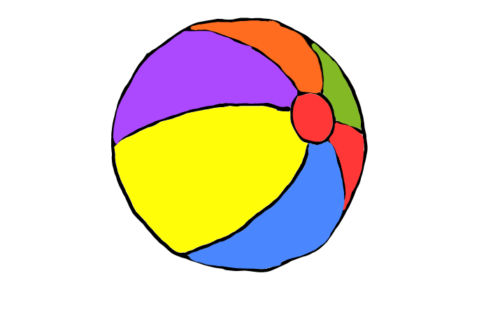 easy step by step beachball drawing - EasystepDrawing