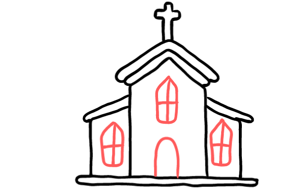  how to draw step by step church drawing easy  - EasystepDrawing