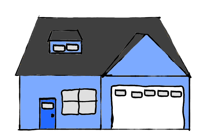 easy step by step house drawing - EasystepDrawing