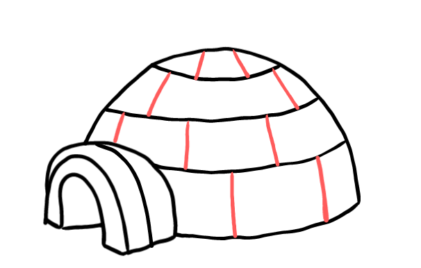  how to draw step by step igloo drawing easy  - EasystepDrawing