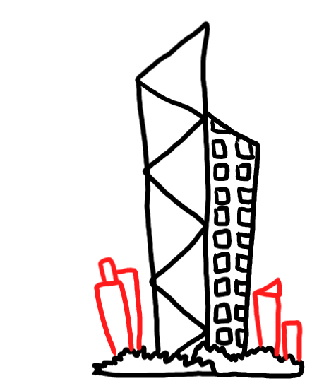  how to draw step by step skyscraper drawing easy  - EasystepDrawing