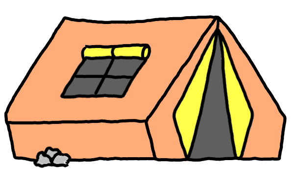 easy step by step tent drawing - EasystepDrawing