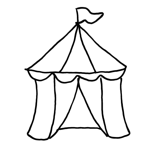  how to draw step by step carnivaltent drawing easy  - EasystepDrawing