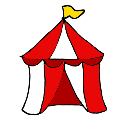 easy step by step carnivaltent drawing - EasystepDrawing