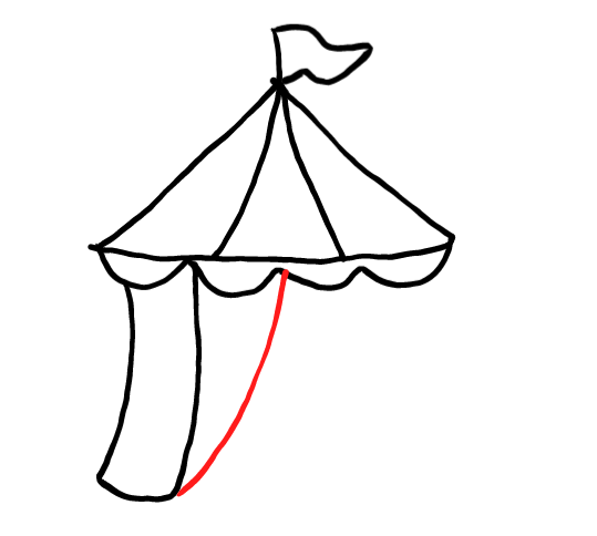  how to draw step by step carnivaltent drawing easy  - EasystepDrawing