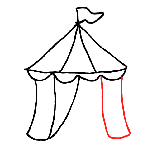  how to draw step by step carnivaltent drawing easy  - EasystepDrawing