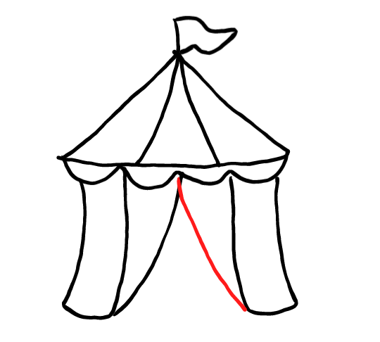  how to draw step by step carnivaltent drawing easy  - EasystepDrawing