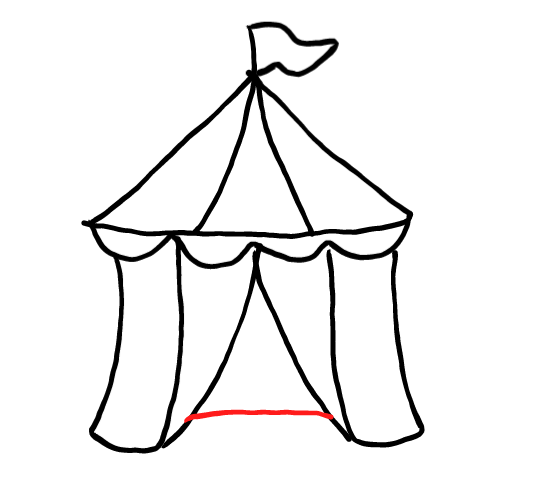  how to draw step by step carnivaltent drawing easy  - EasystepDrawing