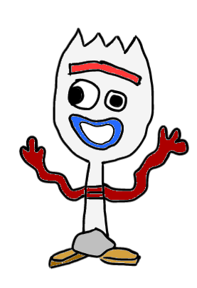 easy step by step forky drawing - EasystepDrawing