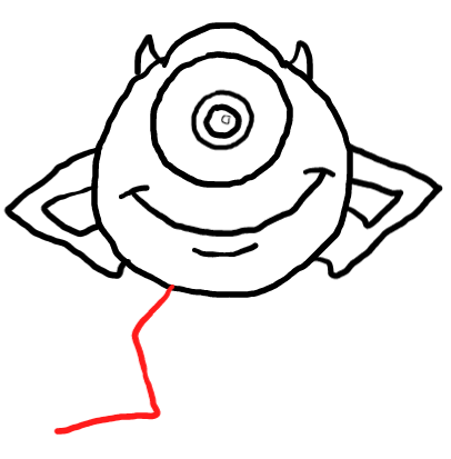  how to draw step by step mikewazowski drawing easy  - EasystepDrawing