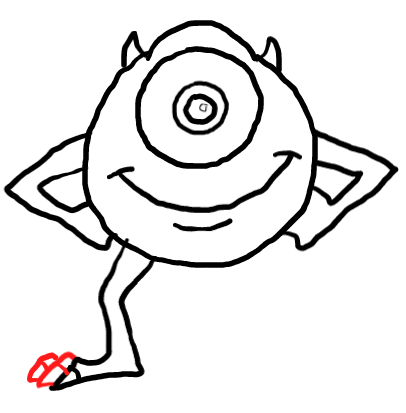  how to draw step by step mikewazowski drawing easy  - EasystepDrawing