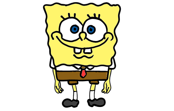 easy step by step spongebob drawing - EasystepDrawing