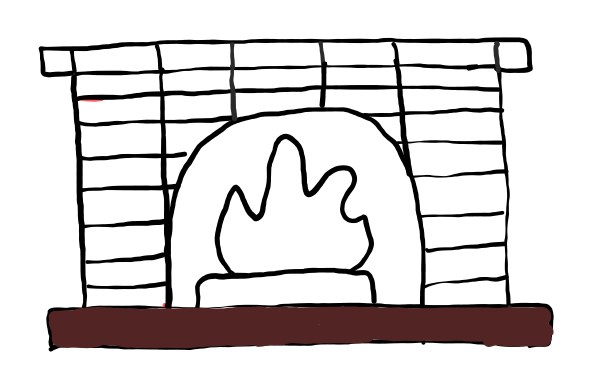  how to draw Fire Place in easy steps - step number : 9 - Easy Step Drawing