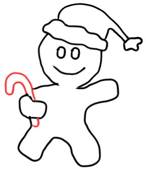  how to draw step by step gingerbreadman drawing easy  - EasystepDrawing