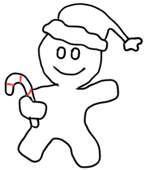  how to draw step by step gingerbreadman drawing easy  - EasystepDrawing