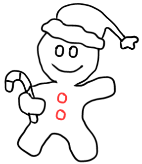  how to draw step by step gingerbreadman drawing easy  - EasystepDrawing