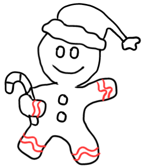  how to draw step by step gingerbreadman drawing easy  - EasystepDrawing