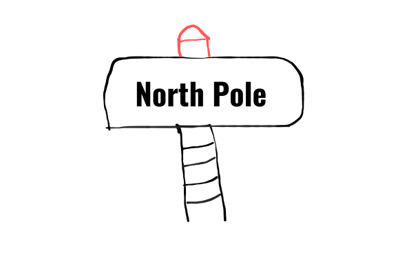  how to draw North Pole Sign in easy steps - step number : 4 - Easy Step Drawing