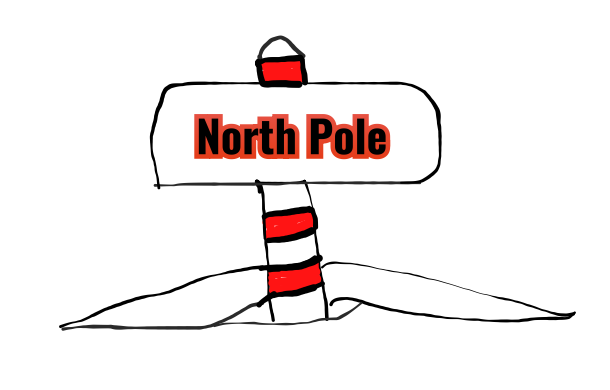  how to draw North Pole Sign in easy steps - step number : 6 - Easy Step Drawing
