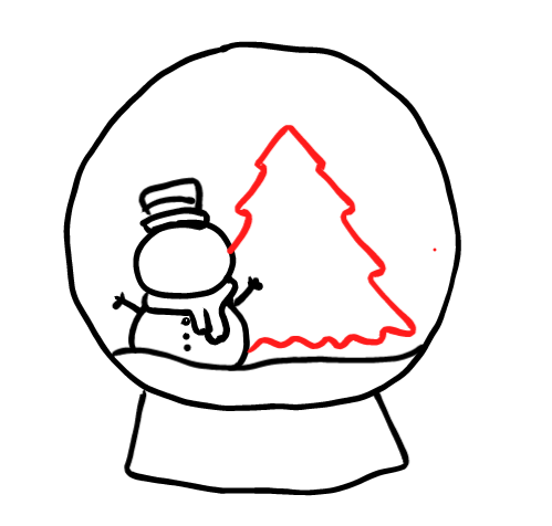  how to draw step by step snowglobe drawing easy  - EasystepDrawing