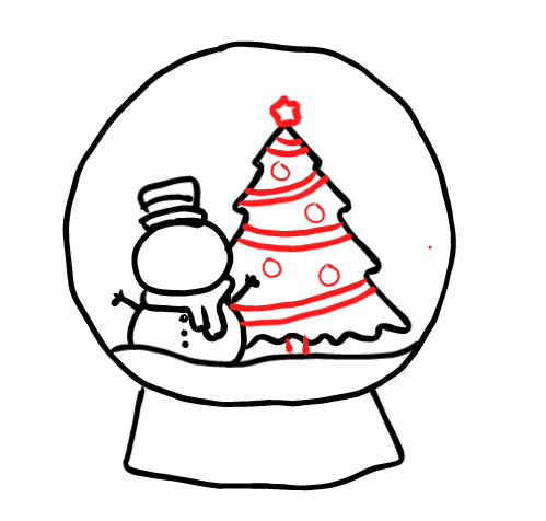  how to draw step by step snowglobe drawing easy  - EasystepDrawing