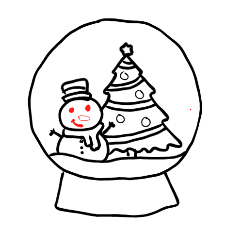  how to draw step by step snowglobe drawing easy  - EasystepDrawing