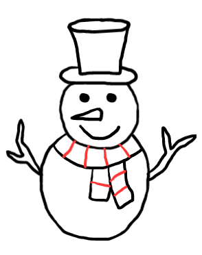  how to draw step by step snowman drawing easy  - EasystepDrawing