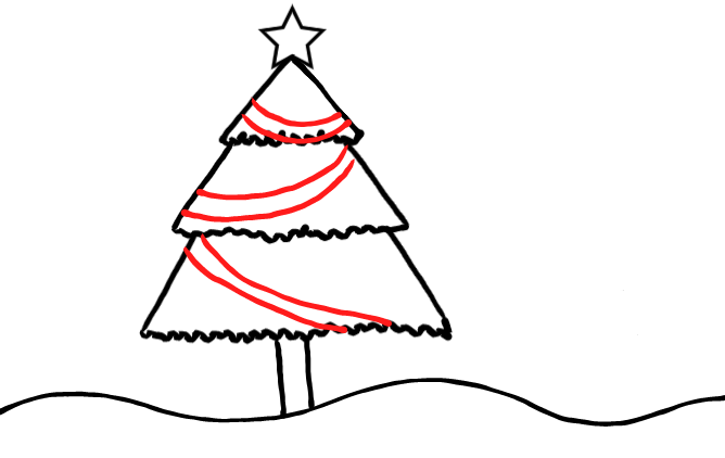  how to draw step by step xmastree drawing easy  - EasystepDrawing