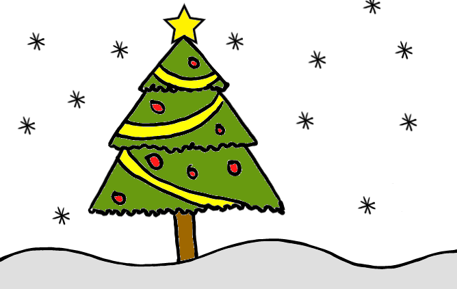 easy step by step xmastree drawing - EasystepDrawing