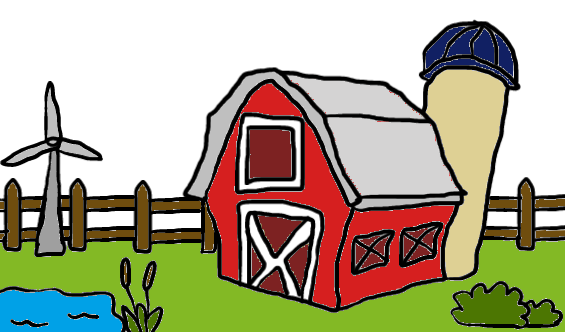 easy step by step farm drawing - EasystepDrawing