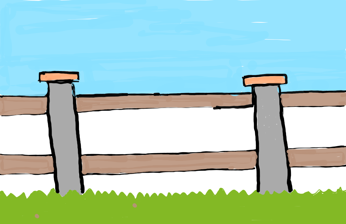 easy step by step fence drawing - EasystepDrawing