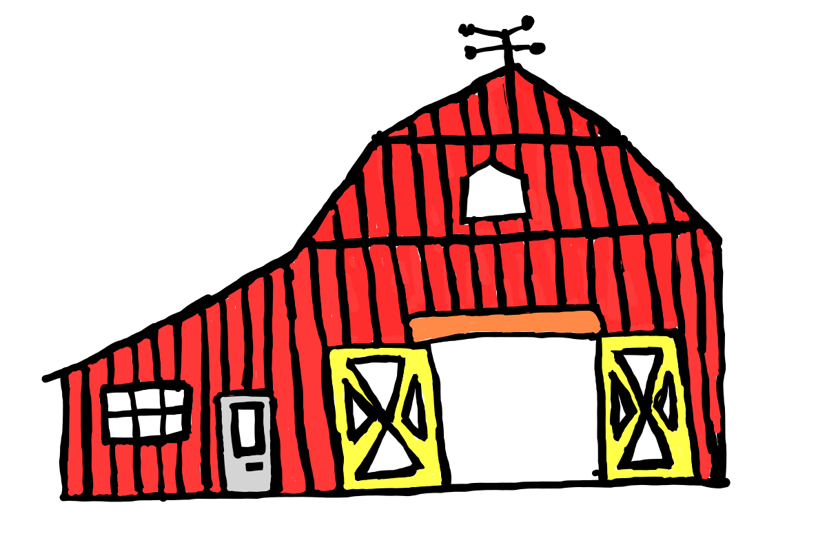 easy step by step redbarn drawing - EasystepDrawing