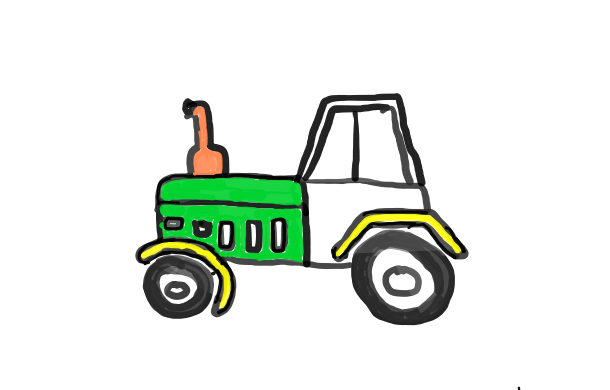  how to draw Tractor in easy steps - step number : 12 - Easy Step Drawing