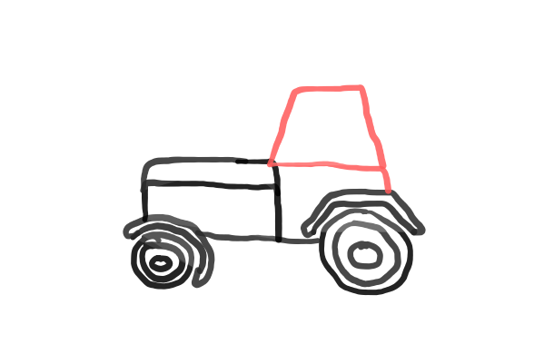  how to draw Tractor in easy steps - step number : 6 - Easy Step Drawing
