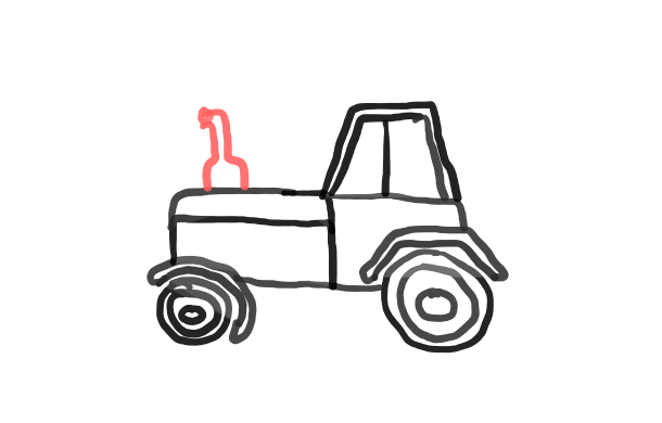  how to draw Tractor in easy steps - step number : 8 - Easy Step Drawing