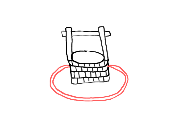  how to draw Water Well in easy steps - step number : 5 - Easy Step Drawing